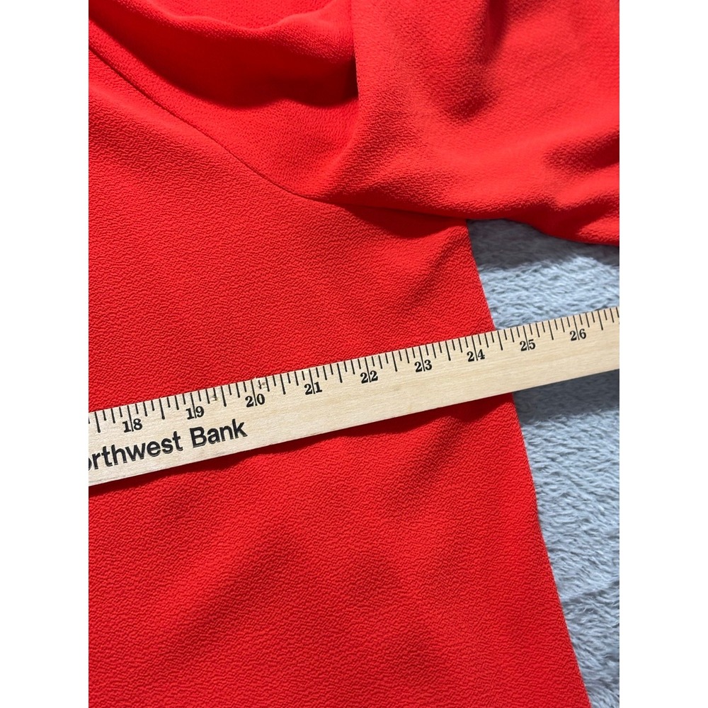 Vince Camuto XL Womens Red Bell Sleeve Blouse Boho Casual Textured Crepe Top - Picture 6 of 13